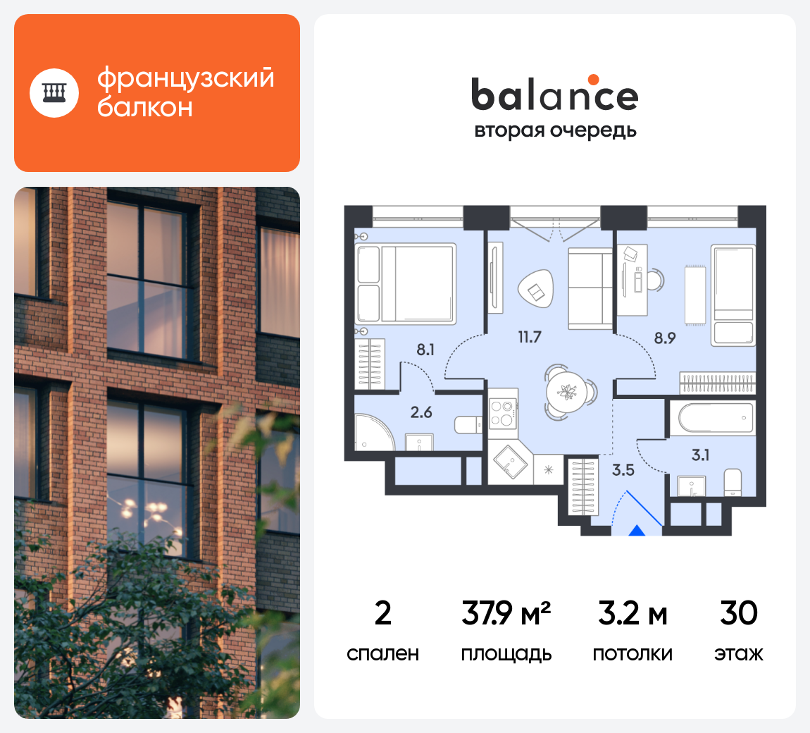 Планировка 2-комн.
