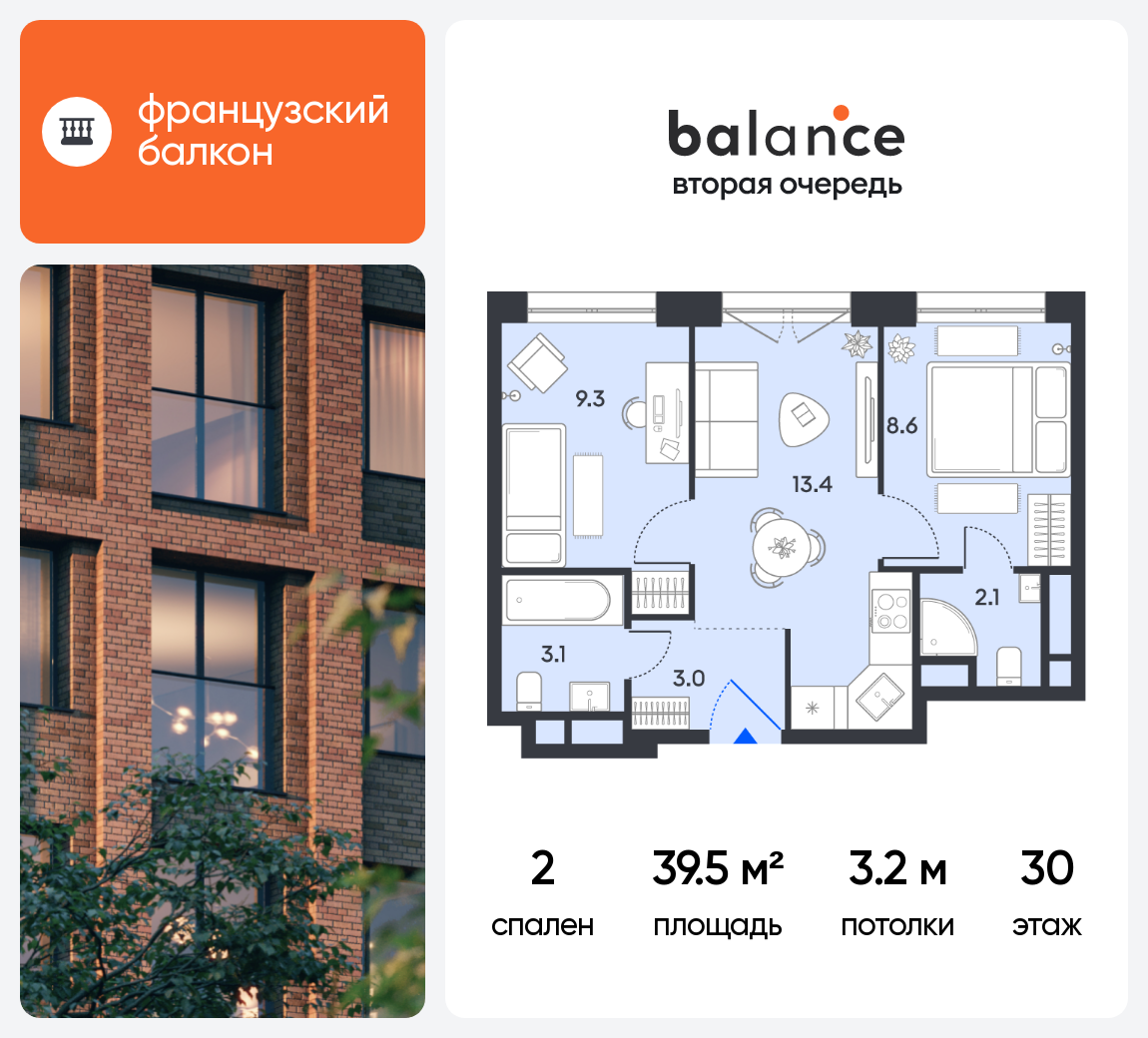 Планировка 2-комн.